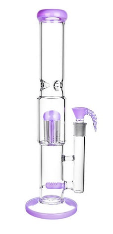 Multi Perc Water Pipe w/ Horned Bowl | 16"